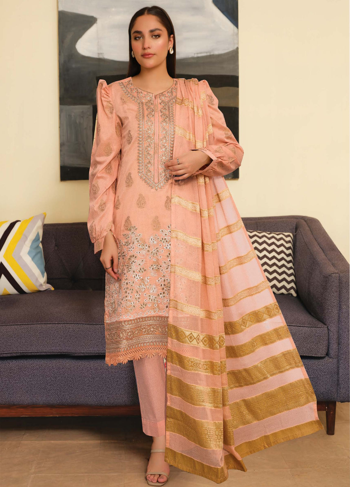 Feeha by Johra Embroidered Jaquard Lawn Unstitched 3Pcs