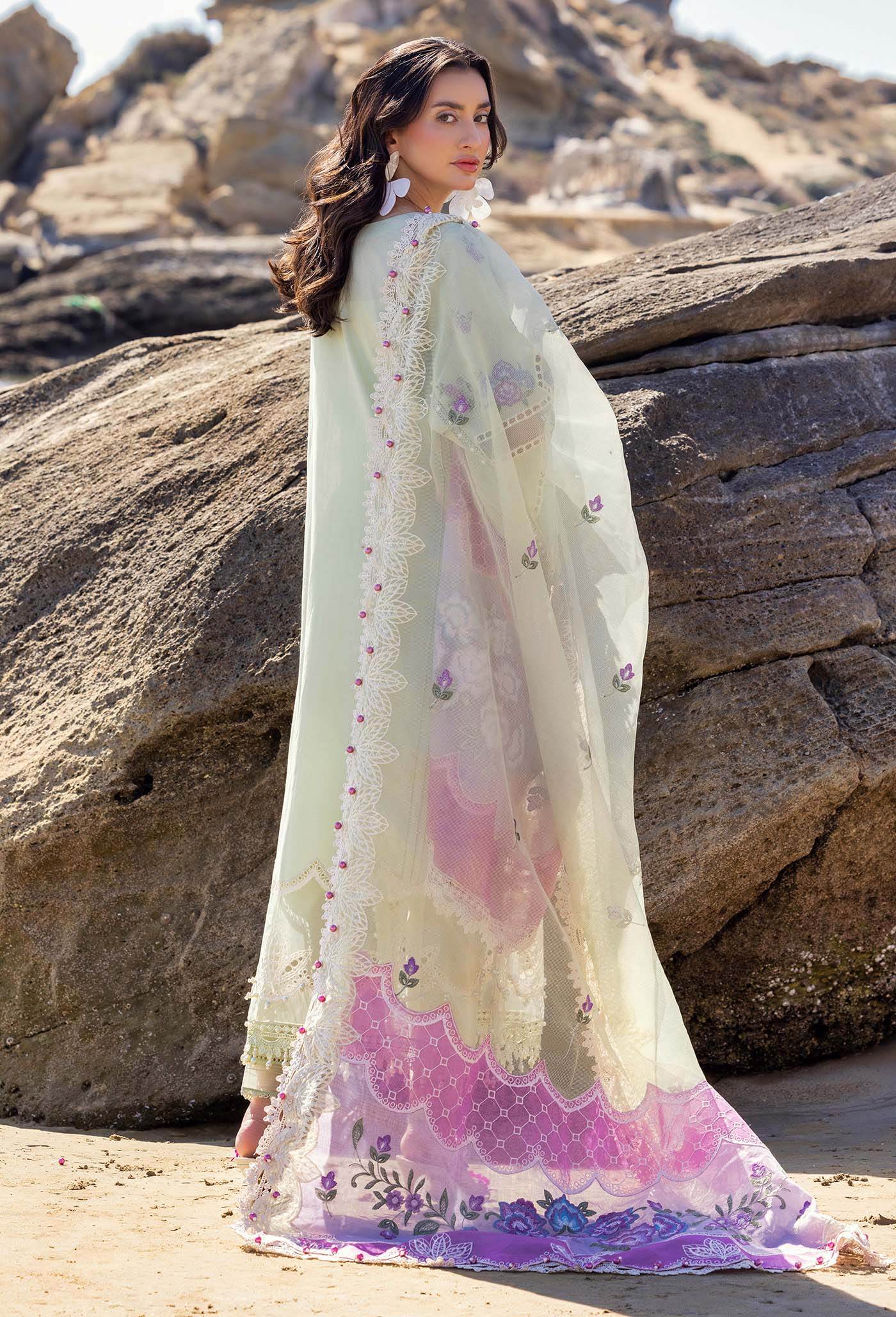 Adans Libas Lasserkari Embroidered Premium Lawn Unstitched 3 Piece - Jotey