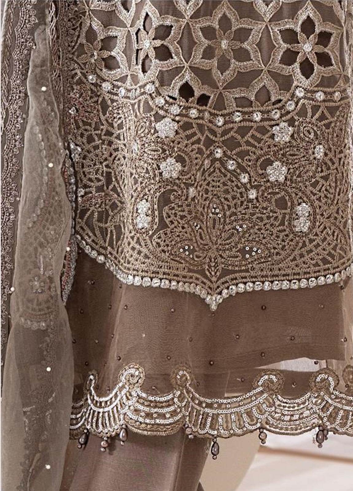 Zoya By ZA Clothes Embroidered Chiffon Semi-Stitched 3pcs - Jotey