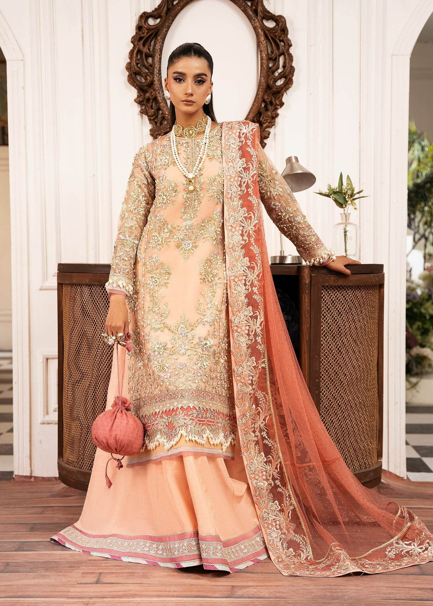 INAYAT Luxury Wedding Formals Unstitched 3pcs - Jotey