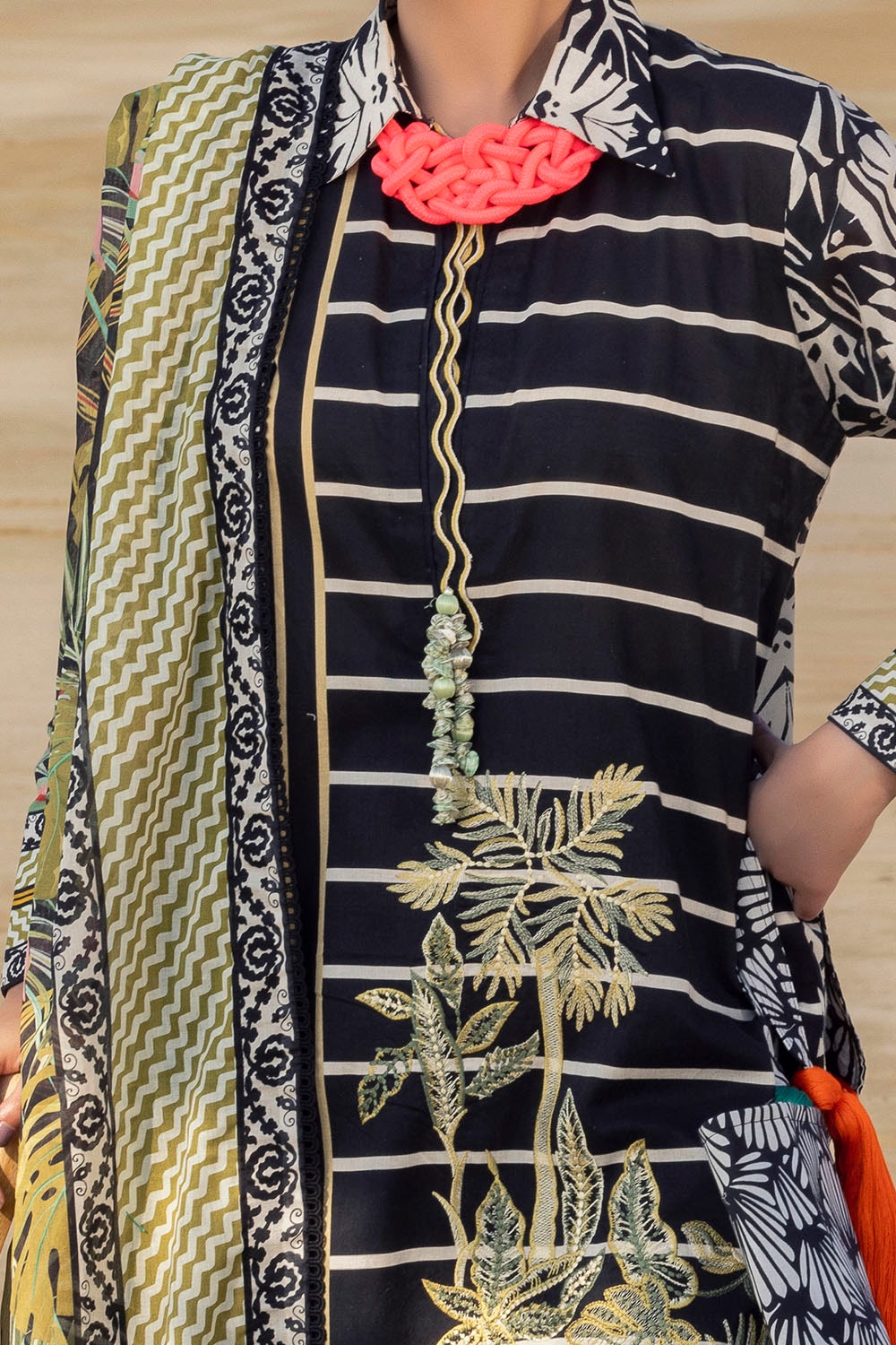 Tangerine By Gul Ahmed Embroidered Printed Summer Lawn'25 Unstitched 3pcs