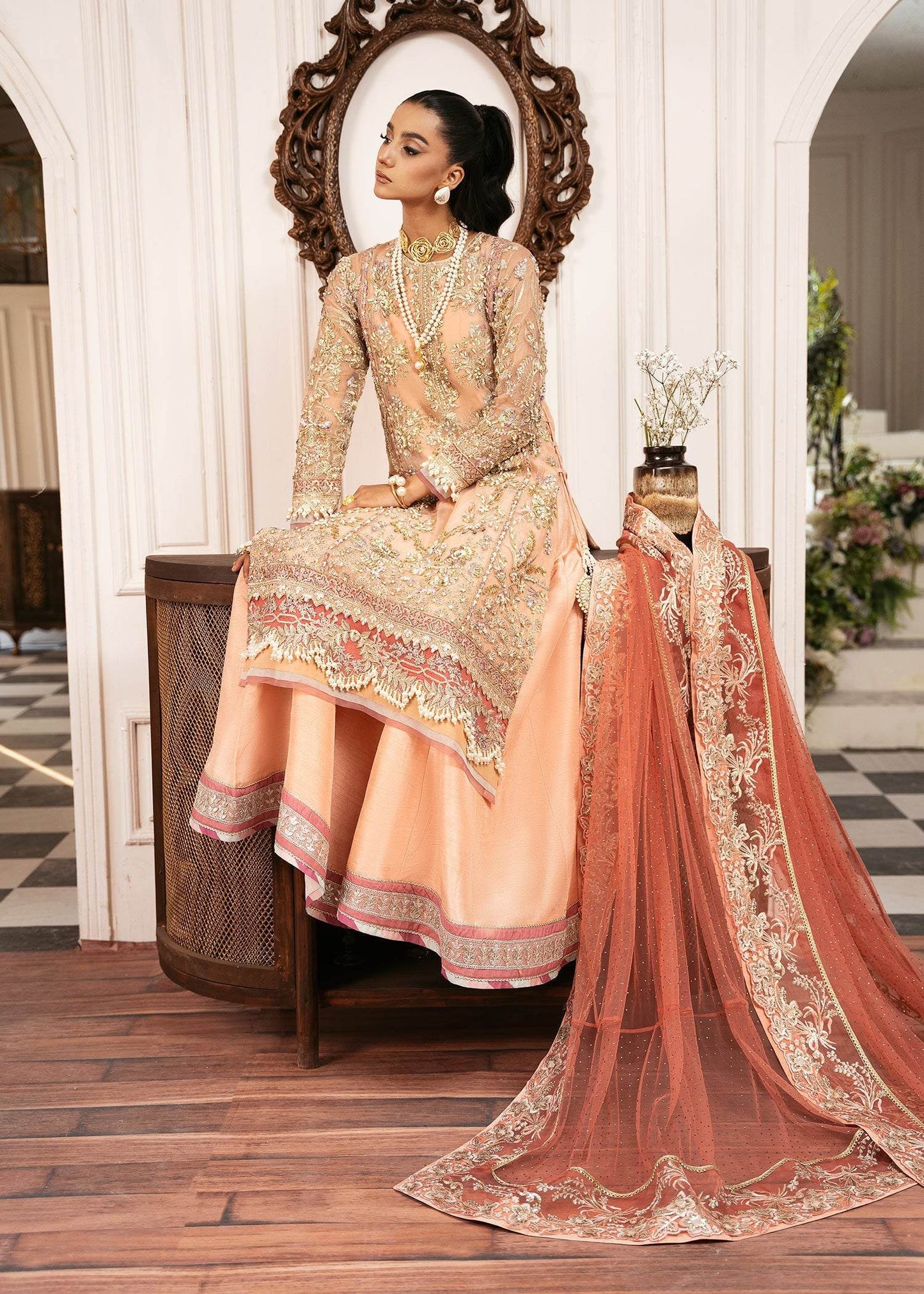 INAYAT Luxury Wedding Formals Unstitched 3pcs - Jotey