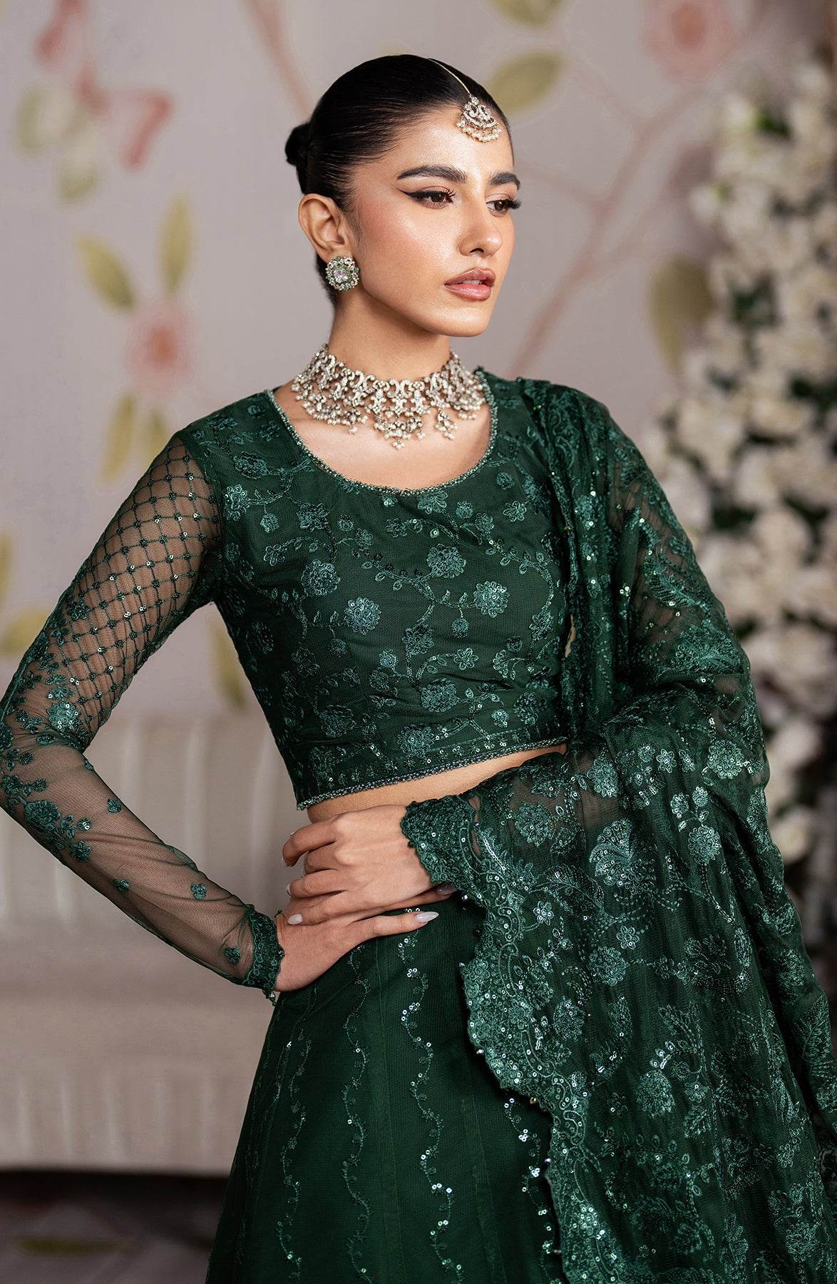 Shehnai By Zarif Embroidered Luxury Wedding Unstitched 3pcs - Jotey