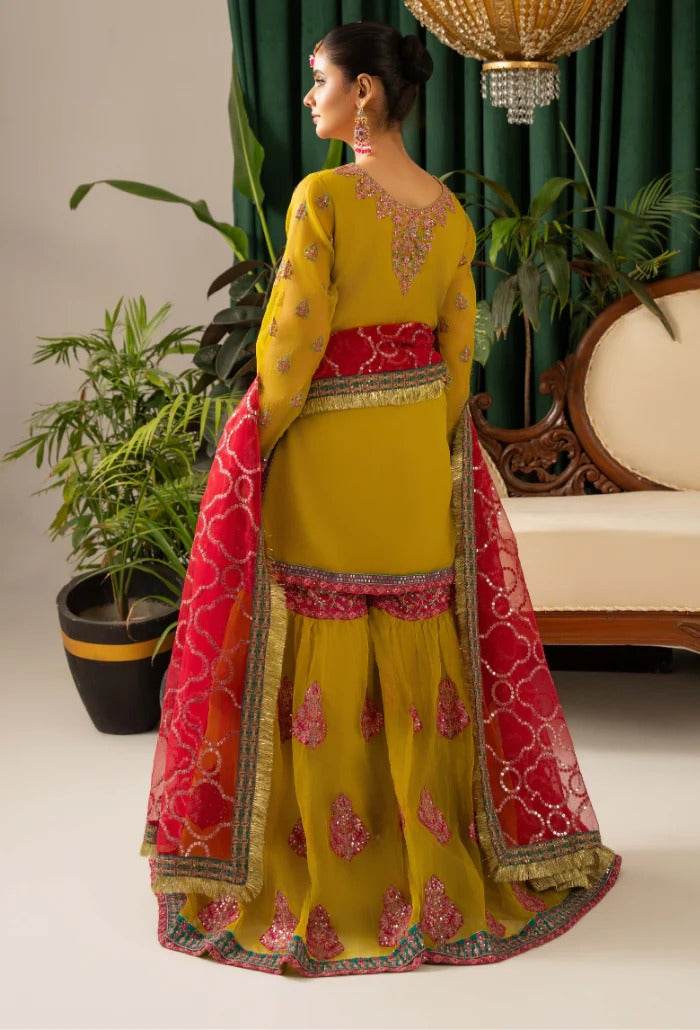 HOC By Humdum Vol-01 Luxury Embroidered Organza Unstitched 3pcs - Jotey