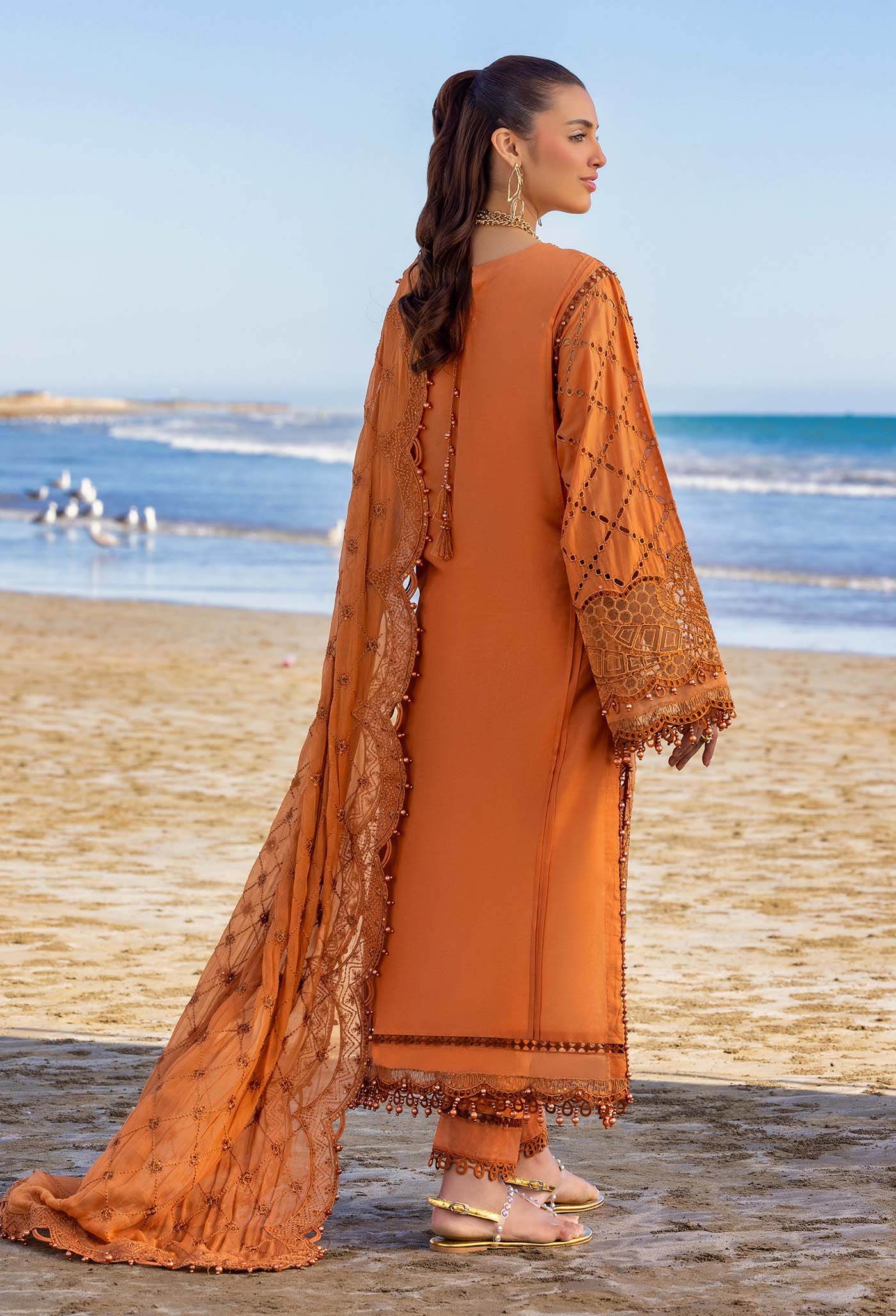 Adans Libas Lasserkari Embroidered Premium Lawn Unstitched 3 Piece - Jotey