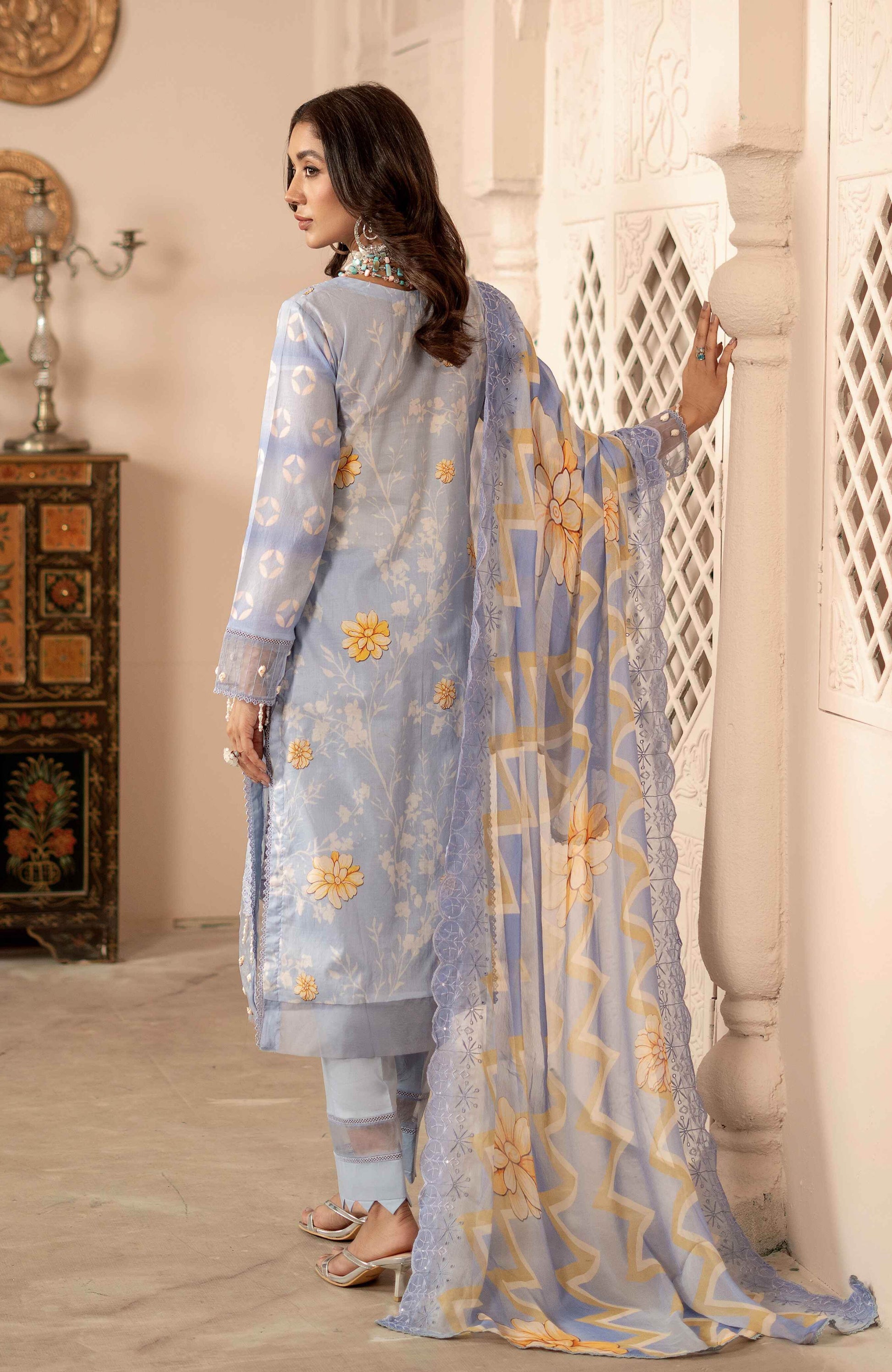 Sunshine Bloom By Alzohaib Premium Printed Embroidered Unstitched 3pcs - Jotey