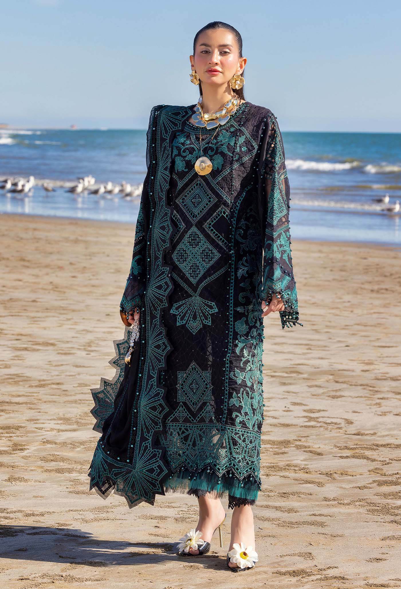 Adans Libas Lasserkari Embroidered Premium Lawn Unstitched 3 Piece - Jotey