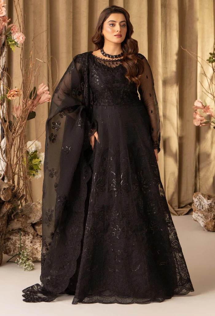 HOC By Humdum Luxury Embroidered Organza Unstitched 3pcs - Jotey