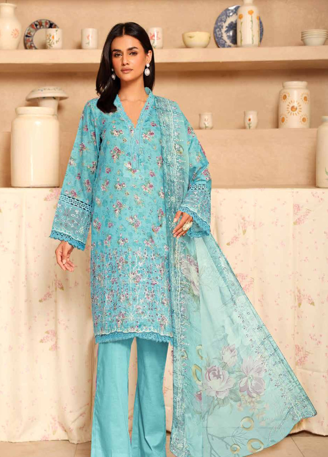 Aleeha by Johra Embroidered Chikankari + Printed Lawn Unstitched 3Pcs