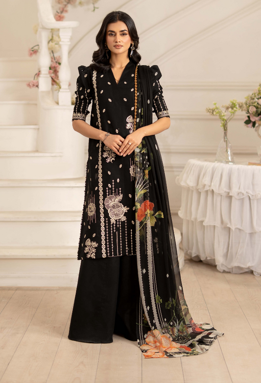 Inara By Humdum Embroidered Lawn'25 Unstitched 3pcs