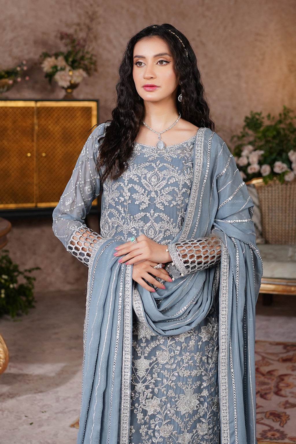 Aarzu Luxury Embroidered Vol-03 Unstitched 3Pcs - Jotey