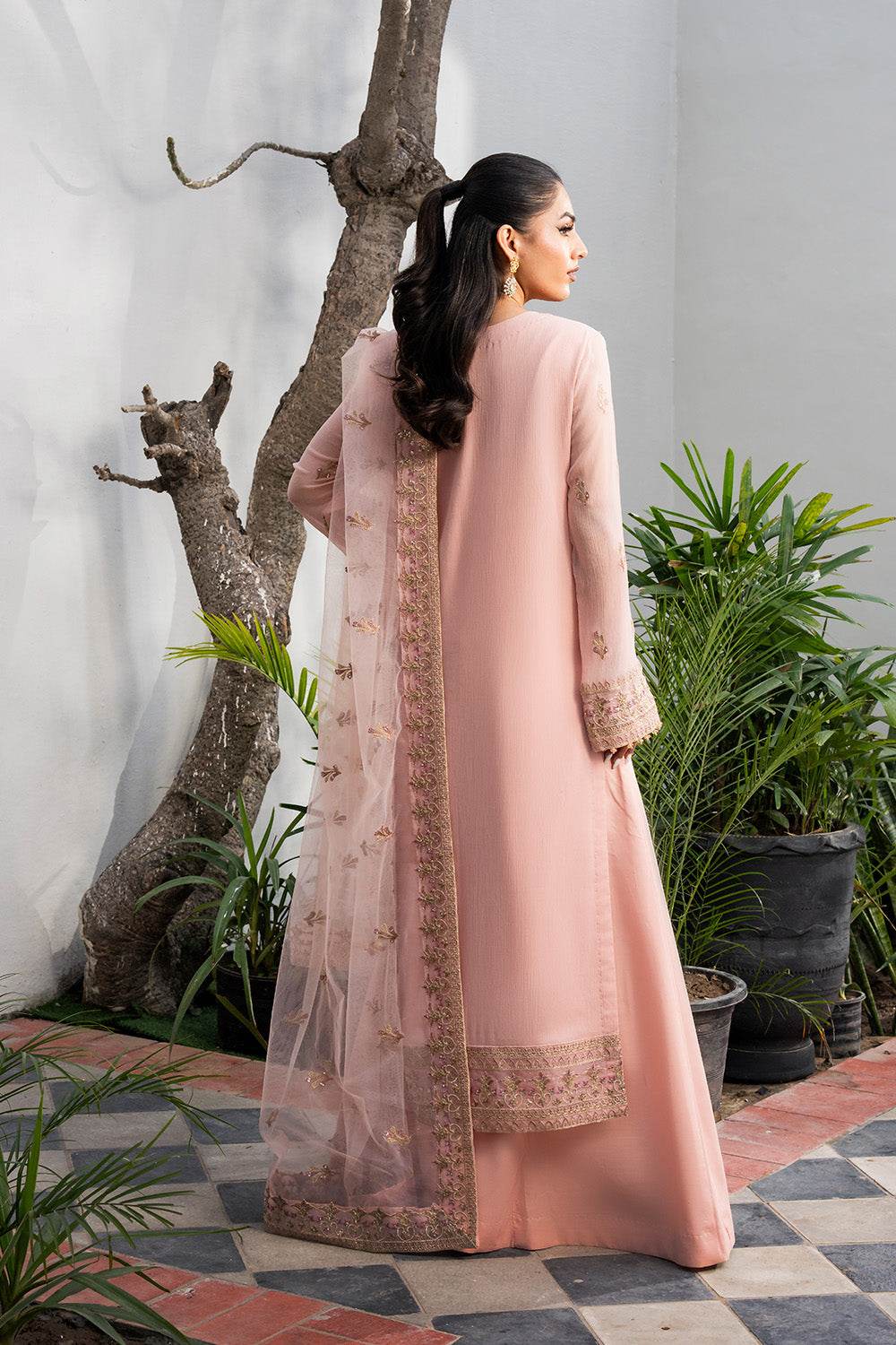 Tarz by Freesia Embroirdered Chiffon Unstitched 3 Piece - Jotey