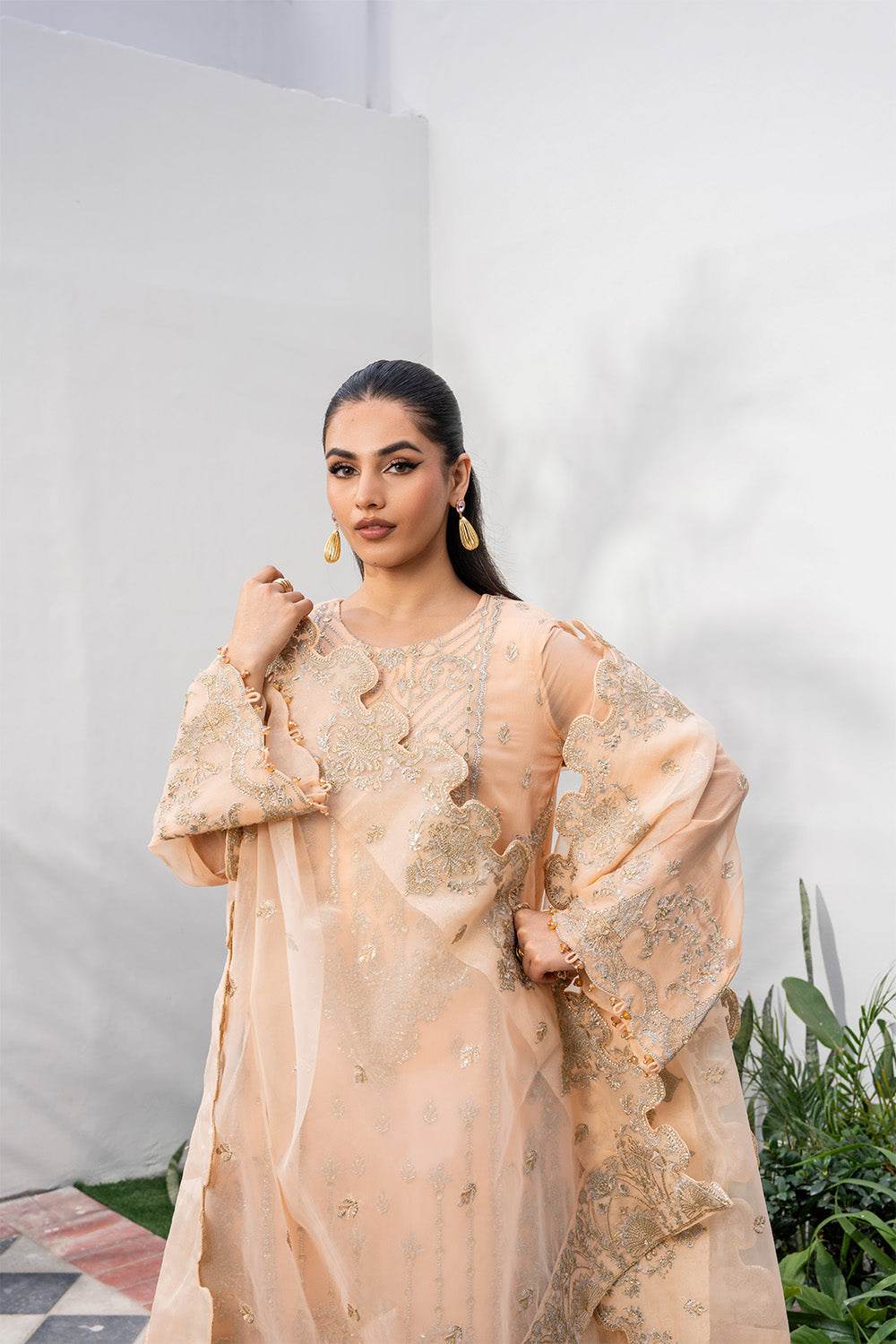 Tarz by Freesia Embroirdered Chiffon Unstitched 3 Piece - Jotey