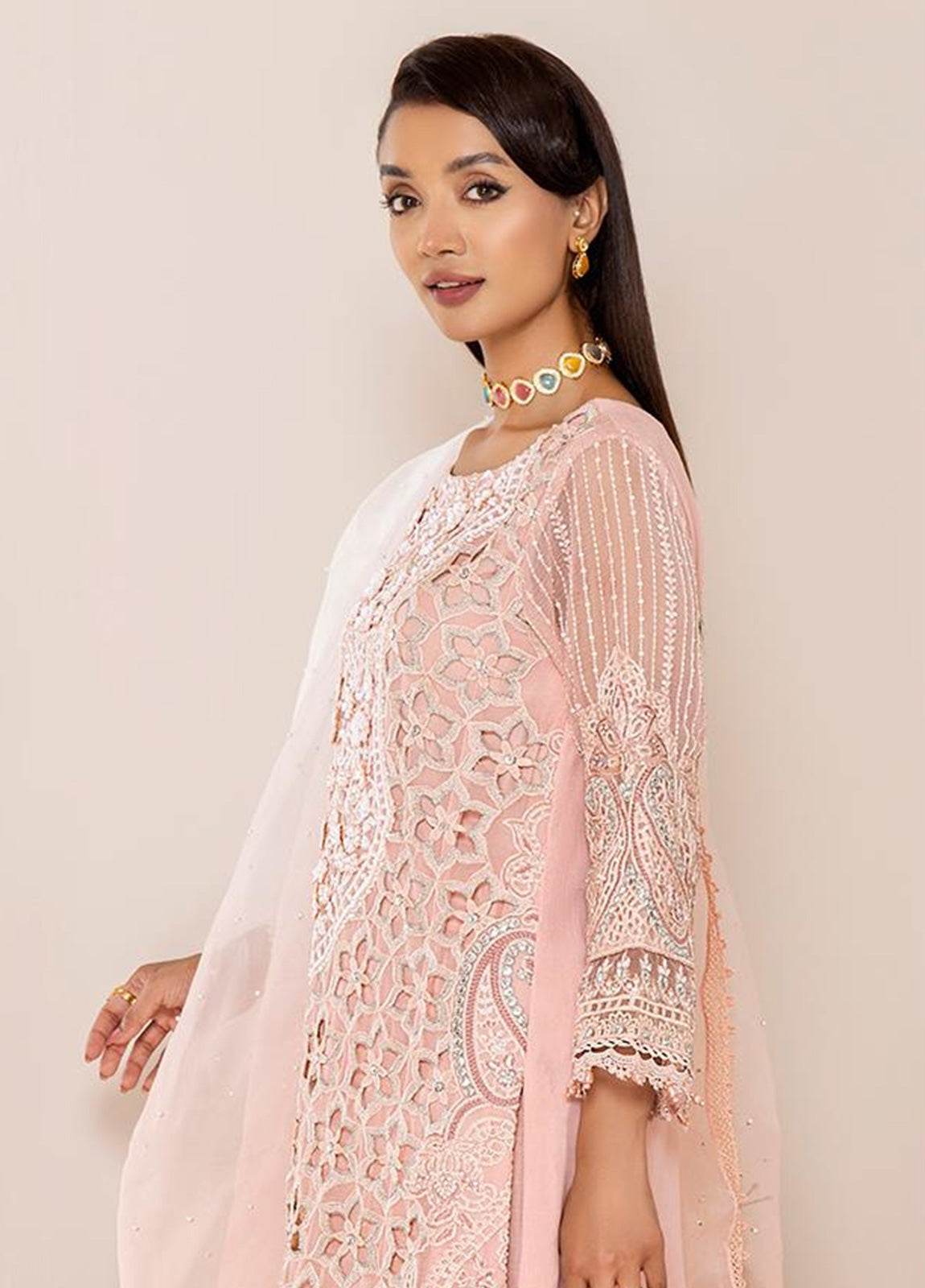 Zoya By ZA Clothes Embroidered Chiffon Semi-Stitched 3pcs - Jotey