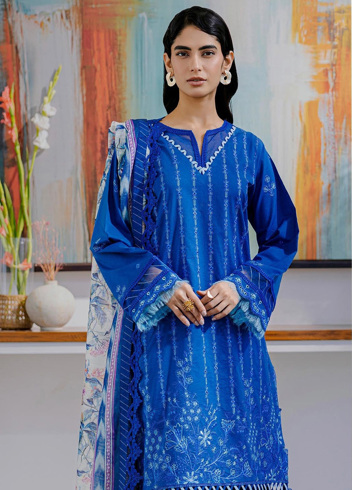 Zellbury Chikankari Embroidered Lawn Unstitched 3Pcs