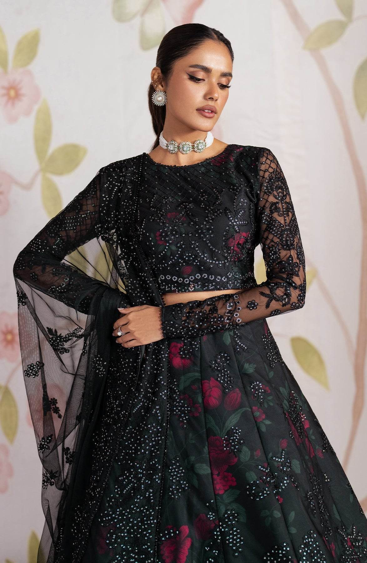 Shehnai By Zarif Embroidered Luxury Wedding Unstitched 3pcs - Jotey