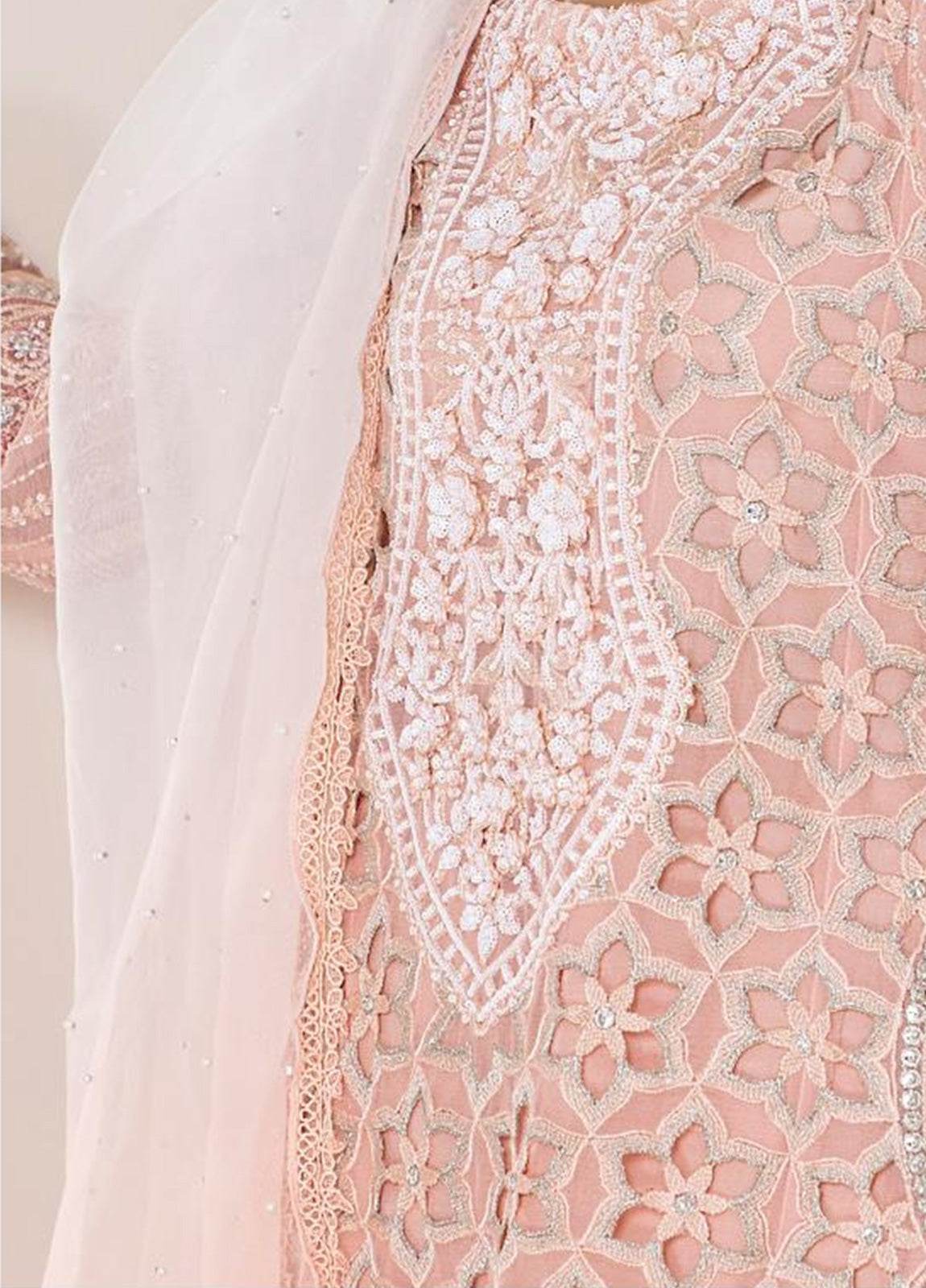 Zoya By ZA Clothes Embroidered Chiffon Semi-Stitched 3pcs - Jotey