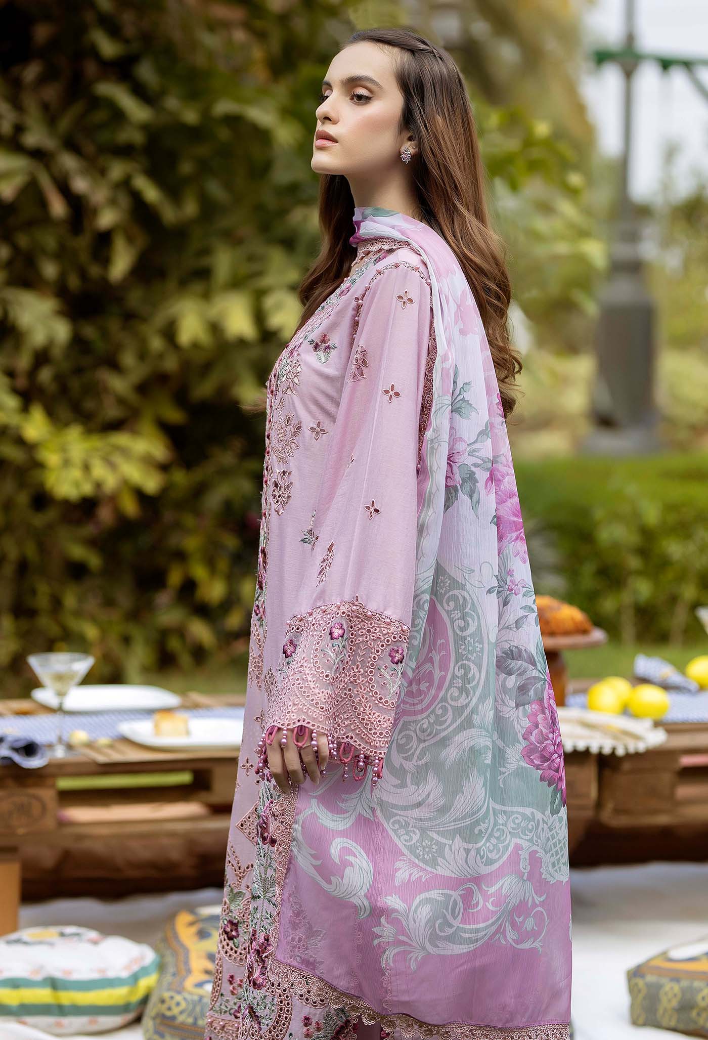 Adan's Libas Gardenia Embroiderd Unstitched Lawn 3 Piece