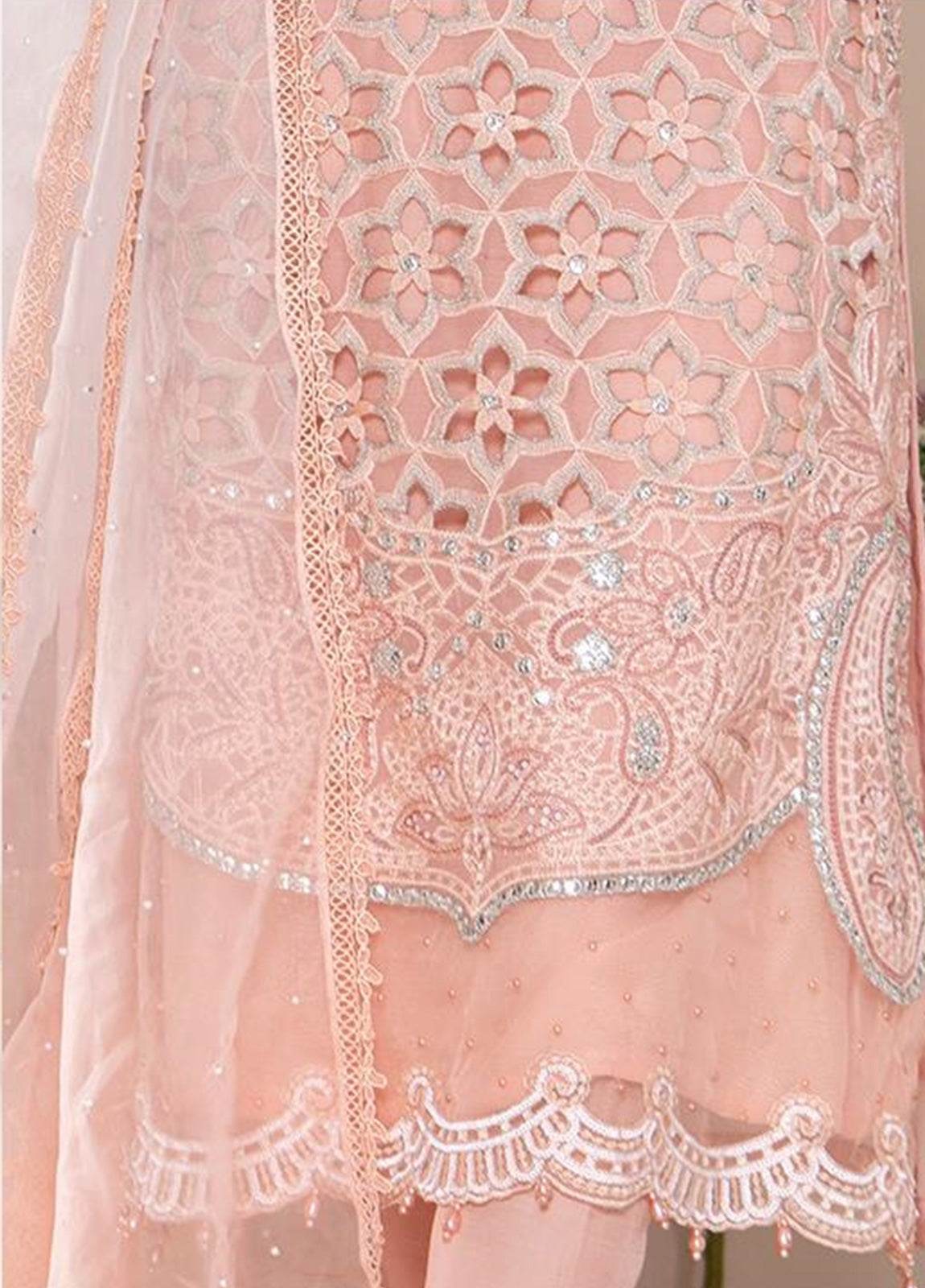 Zoya By ZA Clothes Embroidered Chiffon Semi-Stitched 3pcs - Jotey