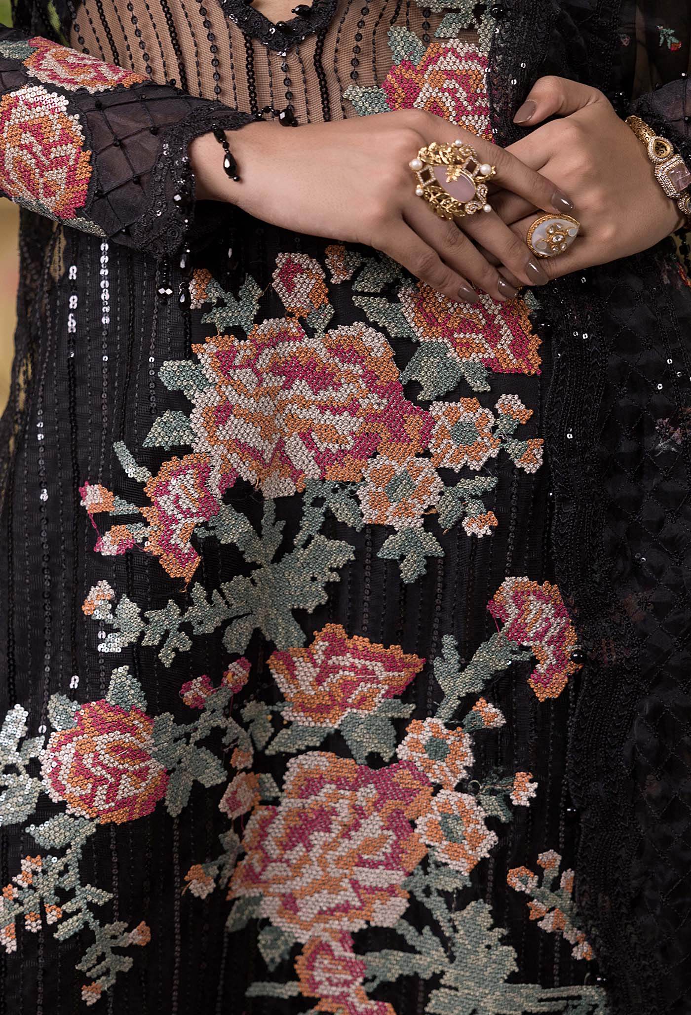 Adan's Libas Elysion Embroidered Festive Unstitched 3pcs - Jotey