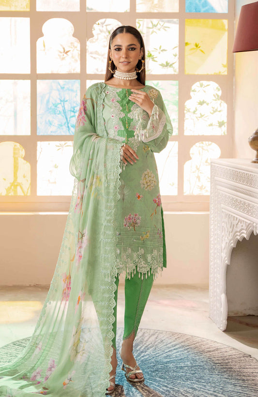 Sunshine Bloom By Alzohaib Premium Printed Embroidered Unstitched 3pcs - Jotey