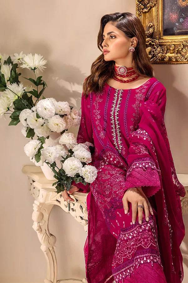 ZA Clothes Embroidered Chiffon Ready to wear 3pcs - Jotey