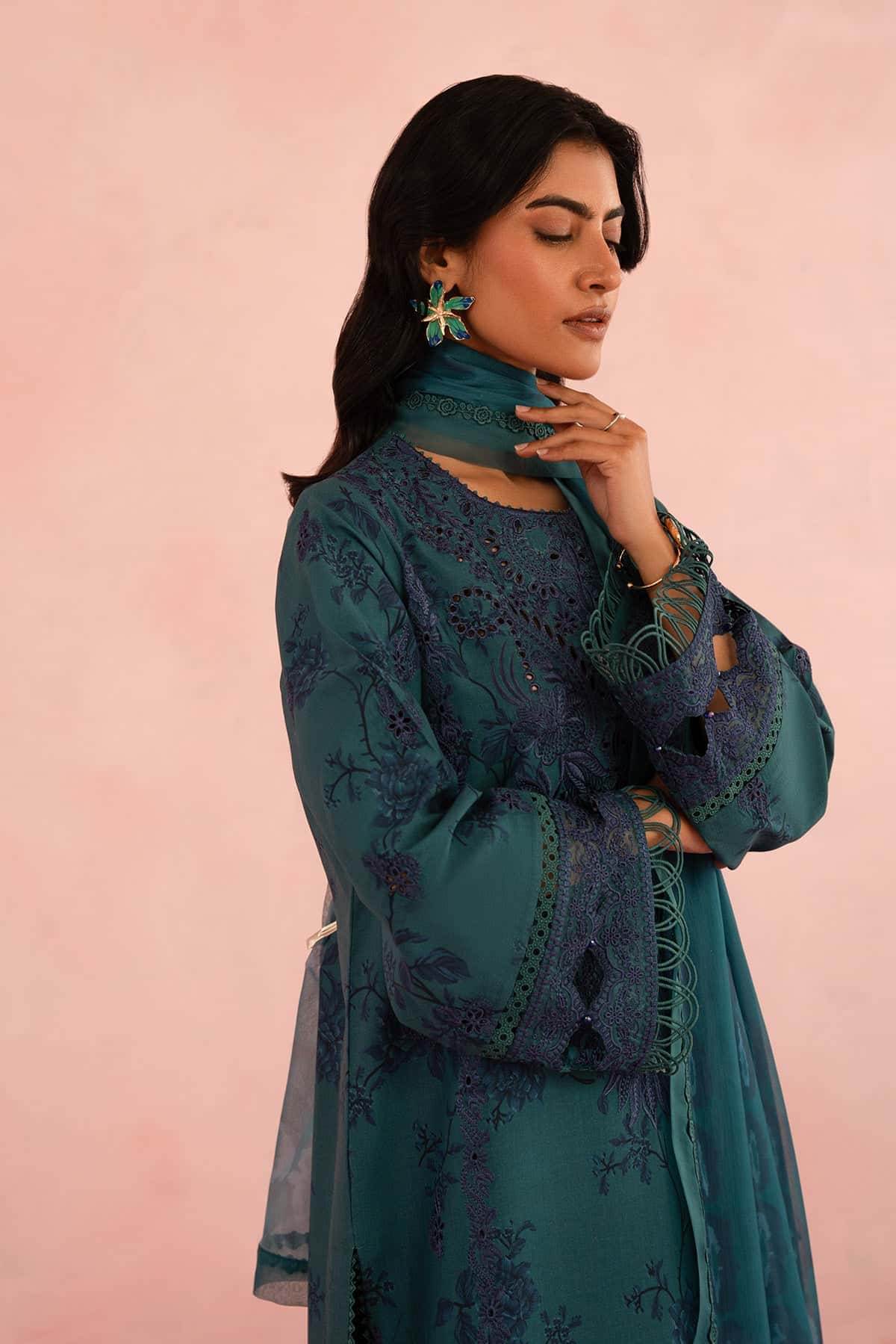 Floral Charm By Afrozeh Embroidered Lawn Unstitched 3pcs - Jotey