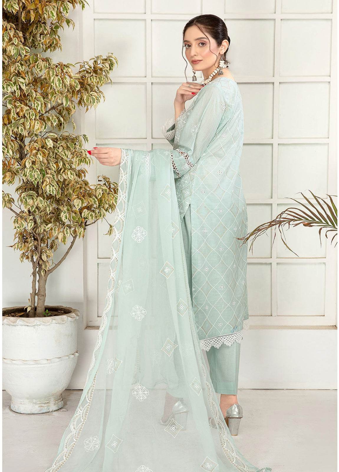Sherine By Anaya Hoor Embroidered Lawn Unstitched 3pcs - Jotey