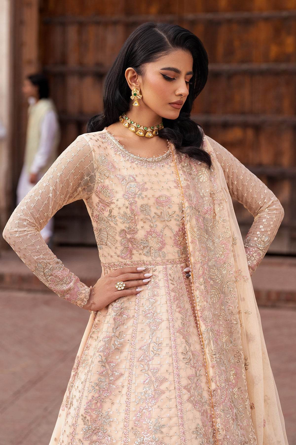 Shehnai By Zarif Embroidered Luxury Wedding Unstitched 3pcs - Jotey
