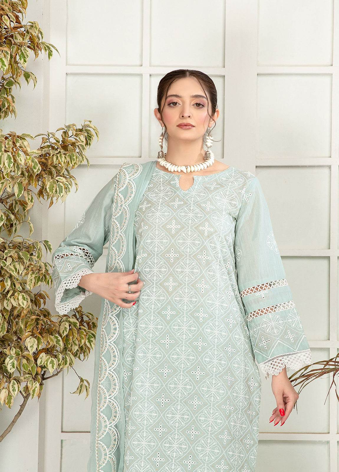 Sherine By Anaya Hoor Embroidered Lawn Unstitched 3pcs - Jotey