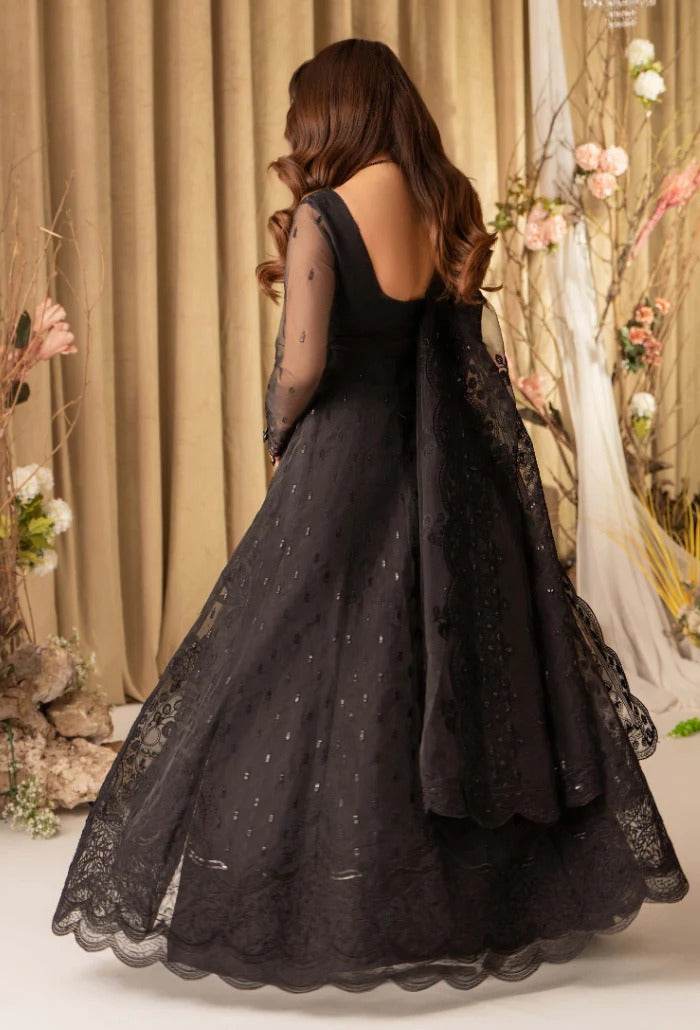 HOC By Humdum Luxury Embroidered Organza Unstitched 3pcs - Jotey