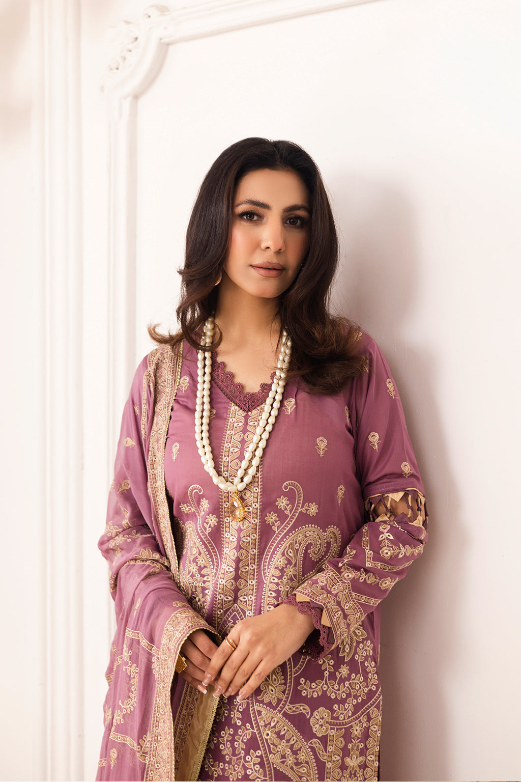 Johra Gold Swiss Voil Heavy Embroidered Lawn Unstitched 3Pcs