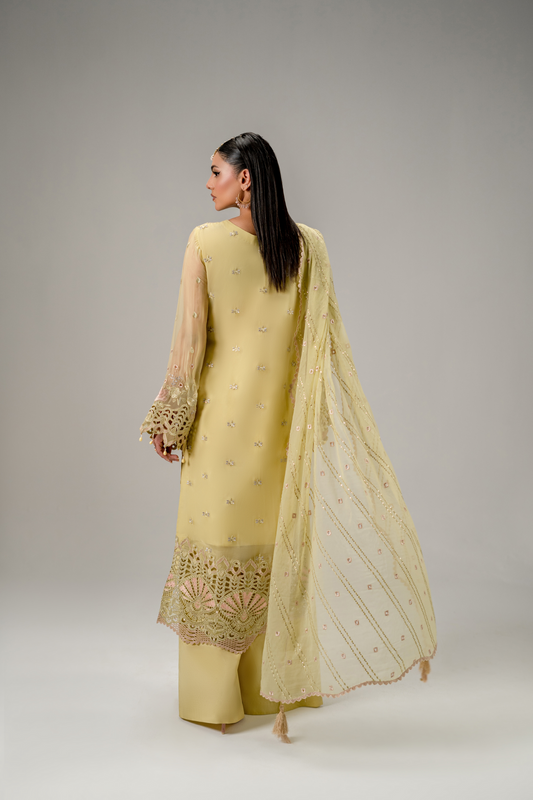 Zebtan Aura Vol-01 Embroidered Chiffon Unstitched 3pcs