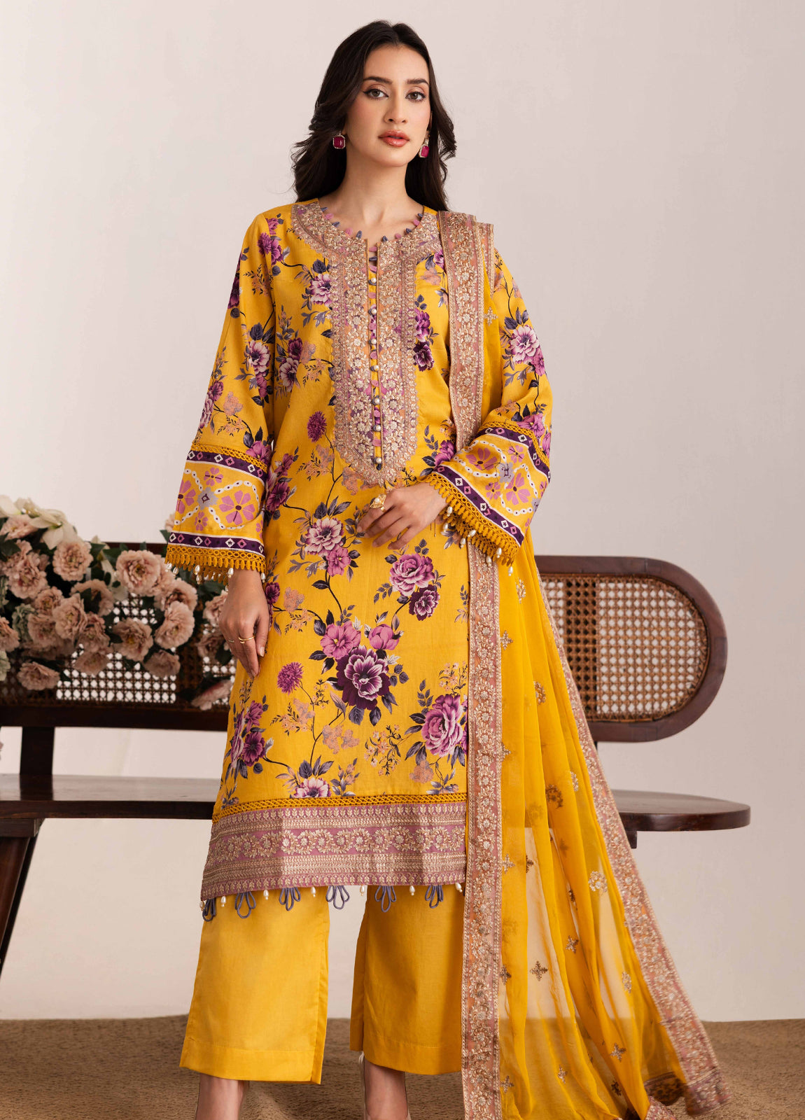 Aazina by Johra Embroidered Printed Lawn Unstitched 3Pcs