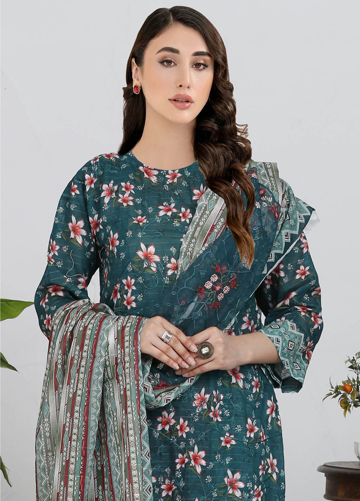 Sui Dhaga Embroidered Printed Lawn Unstitched 3pcs