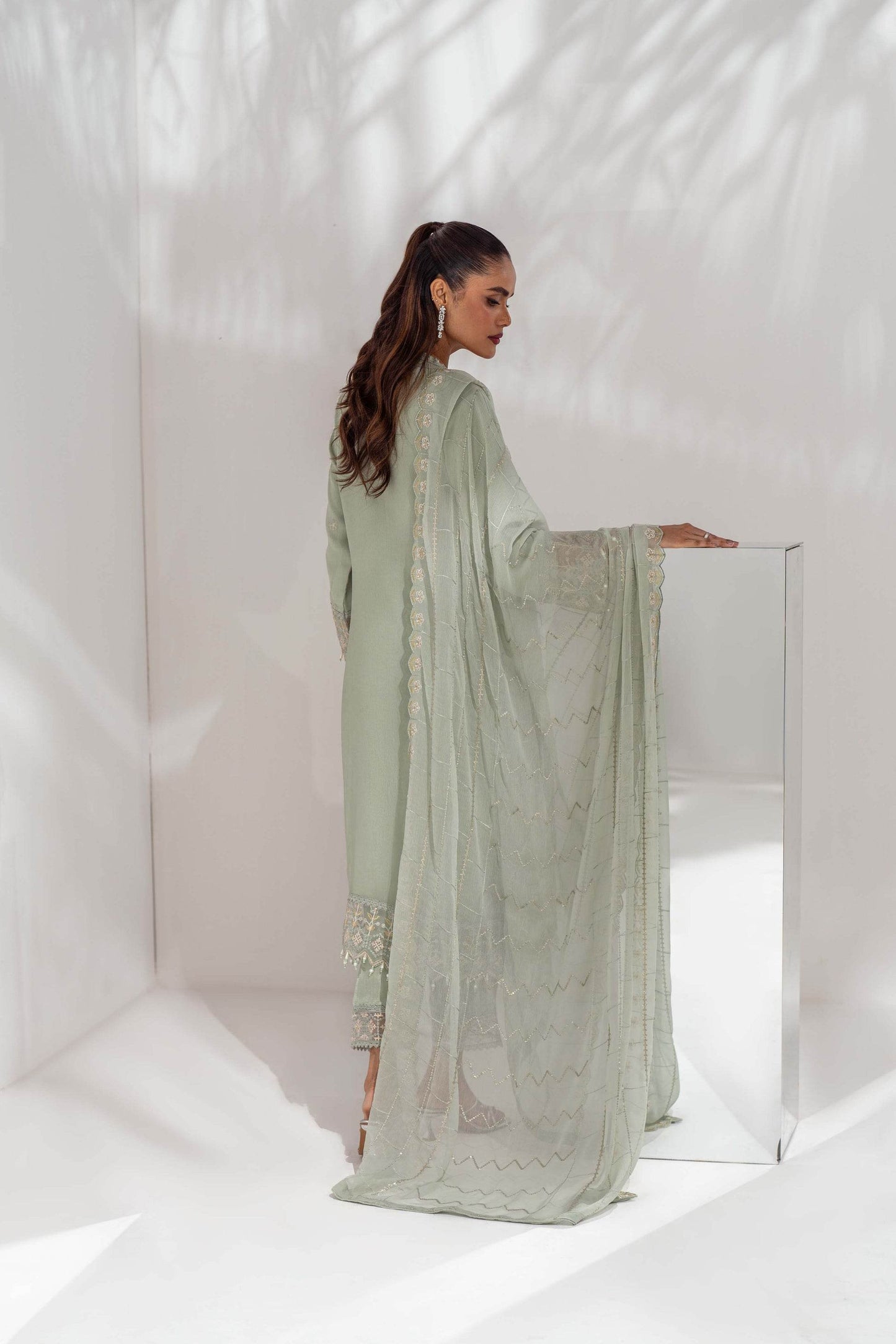Mehru By Guzel Embroidered Stitched Chiffon 3pcs - Jotey