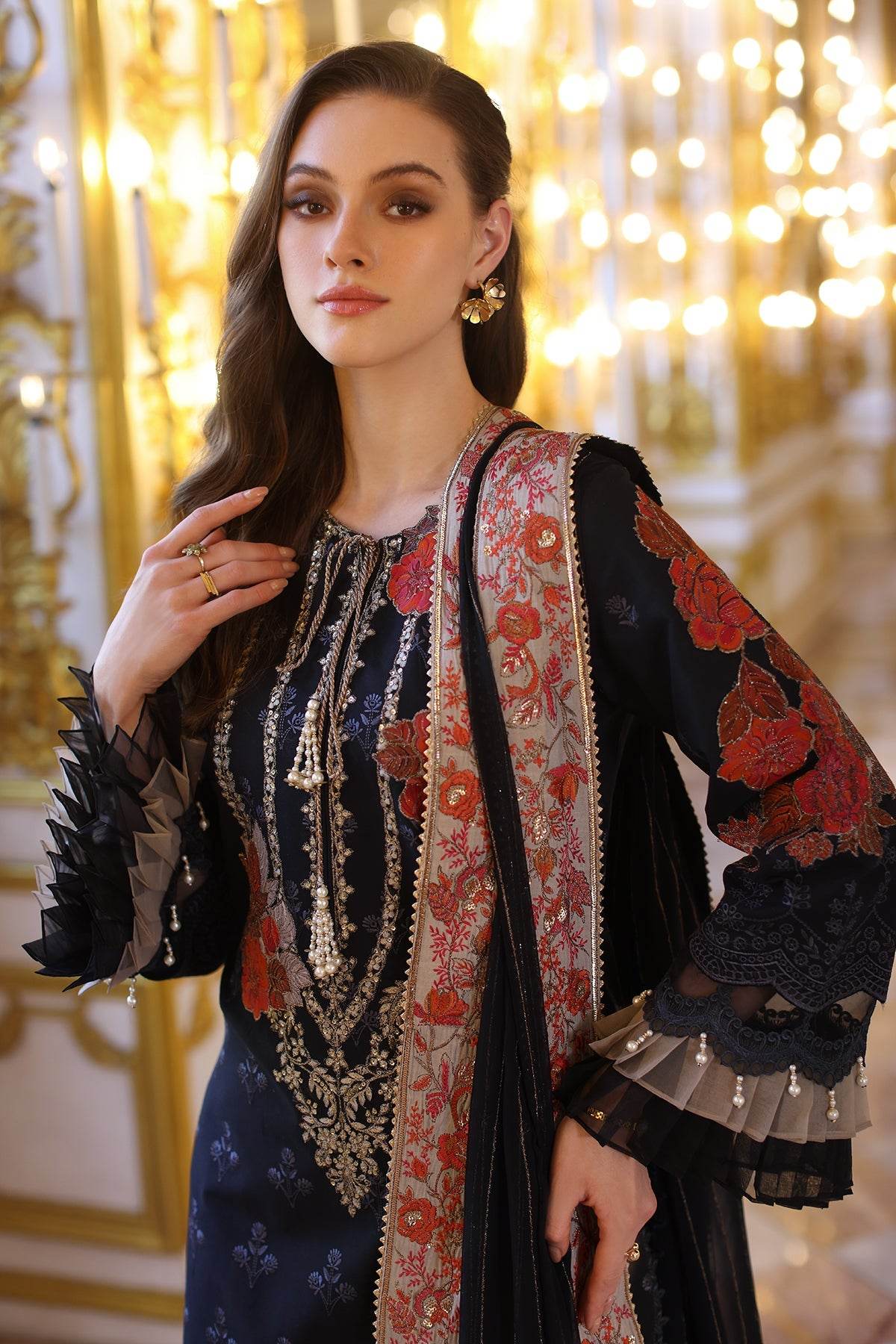 Tabeer By Charizma Embroidered Premium Chiffli Lawn Eid Edition Unstitched 3pcs - Jotey