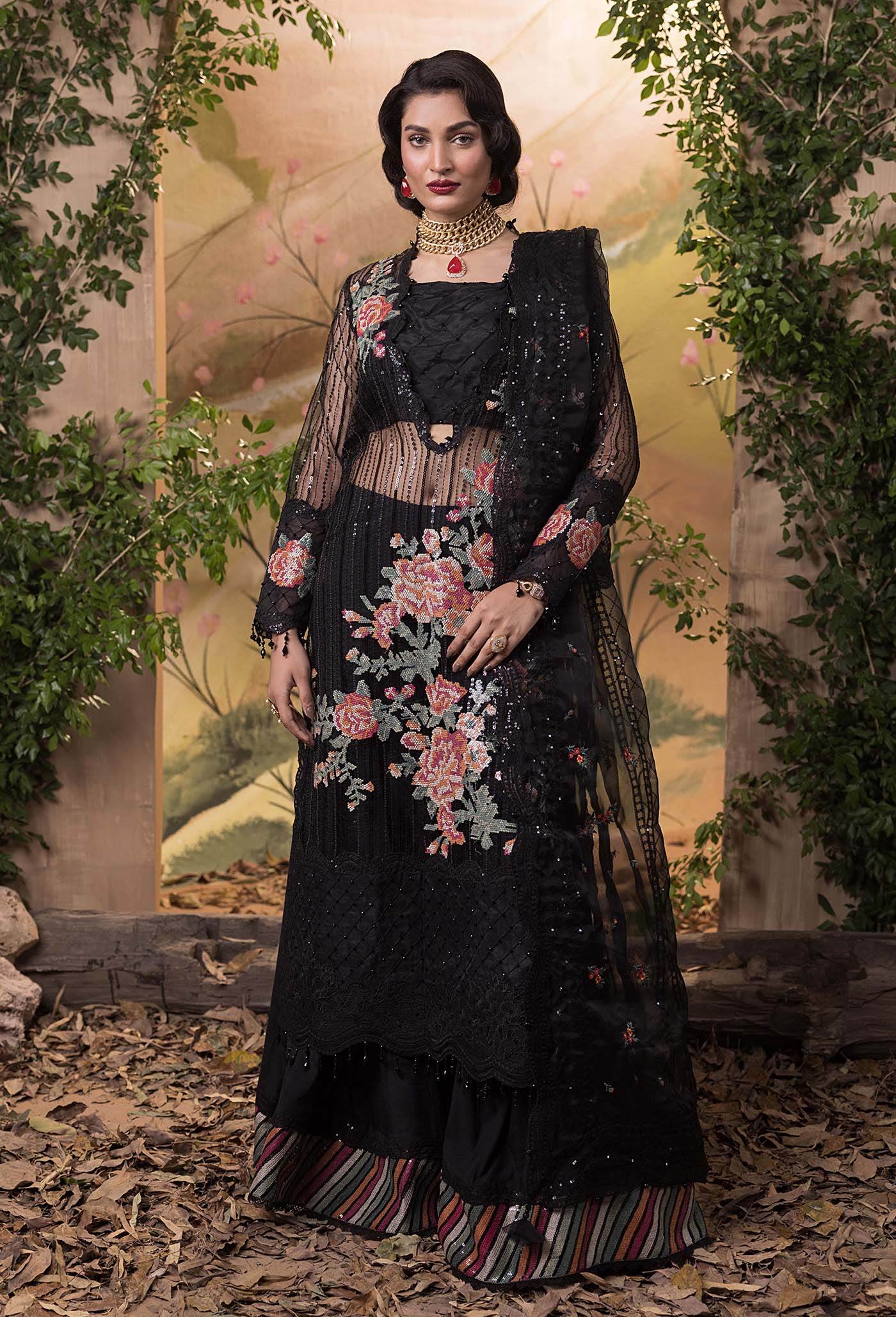 Adan's Libas Elysion Embroidered Festive Unstitched 3pcs - Jotey