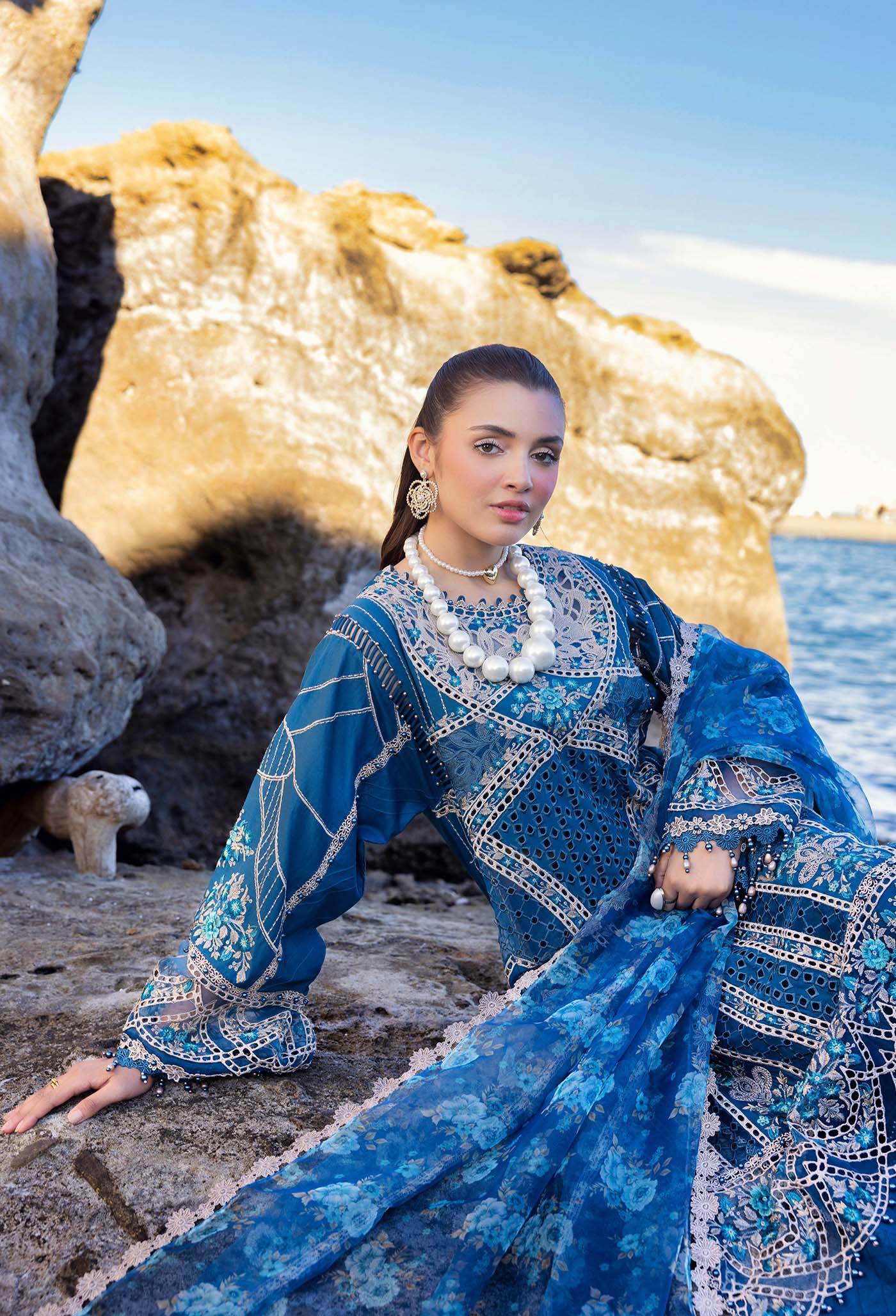 Adans Libas Lasserkari Embroidered Premium Lawn Unstitched 3 Piece - Jotey