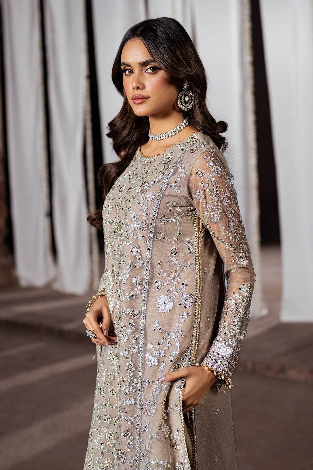 Shehnai By Zarif Embroidered Luxury Wedding Unstitched 3pcs - Jotey