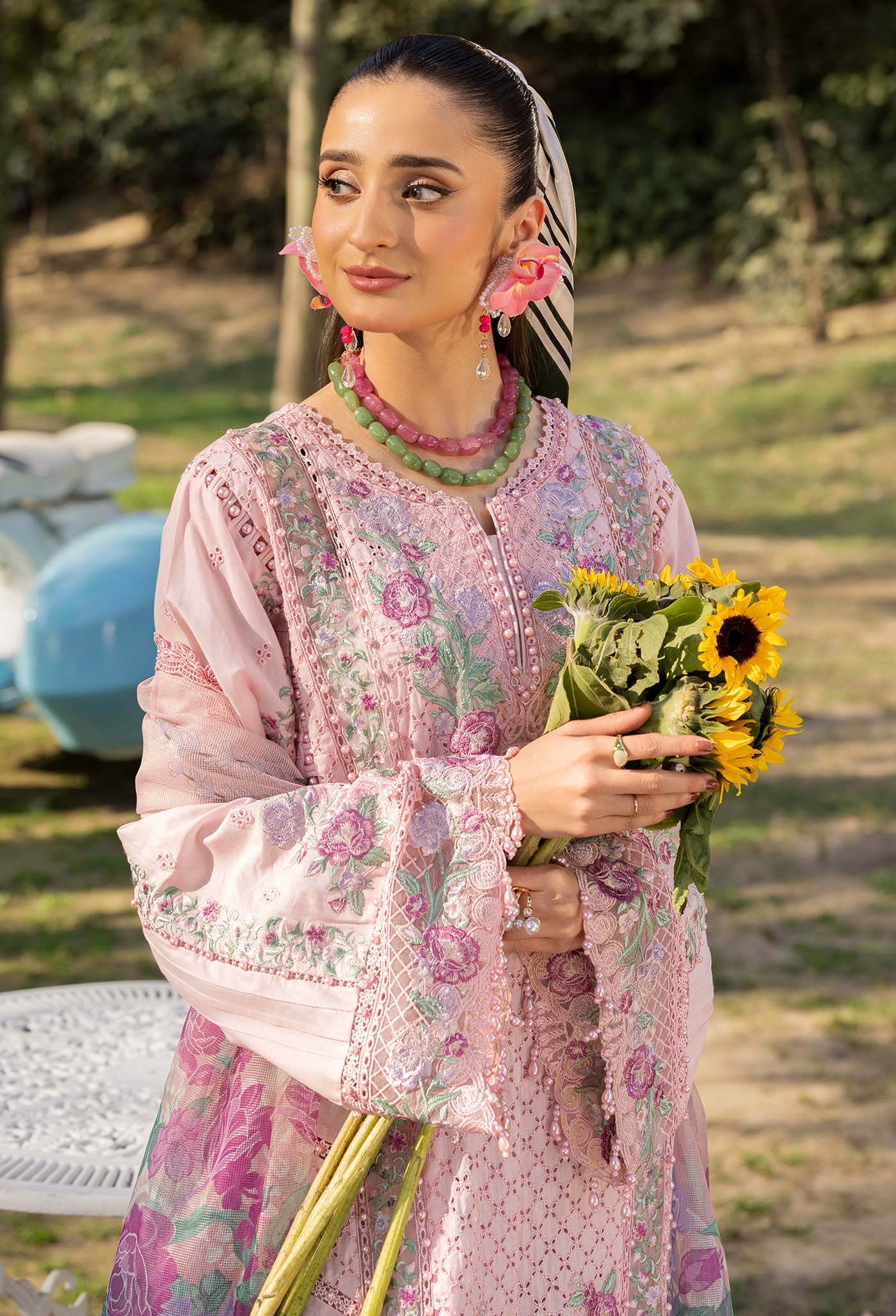 Adans Libas Gull Rukh Unstitched Lawn 3 Piece - Jotey