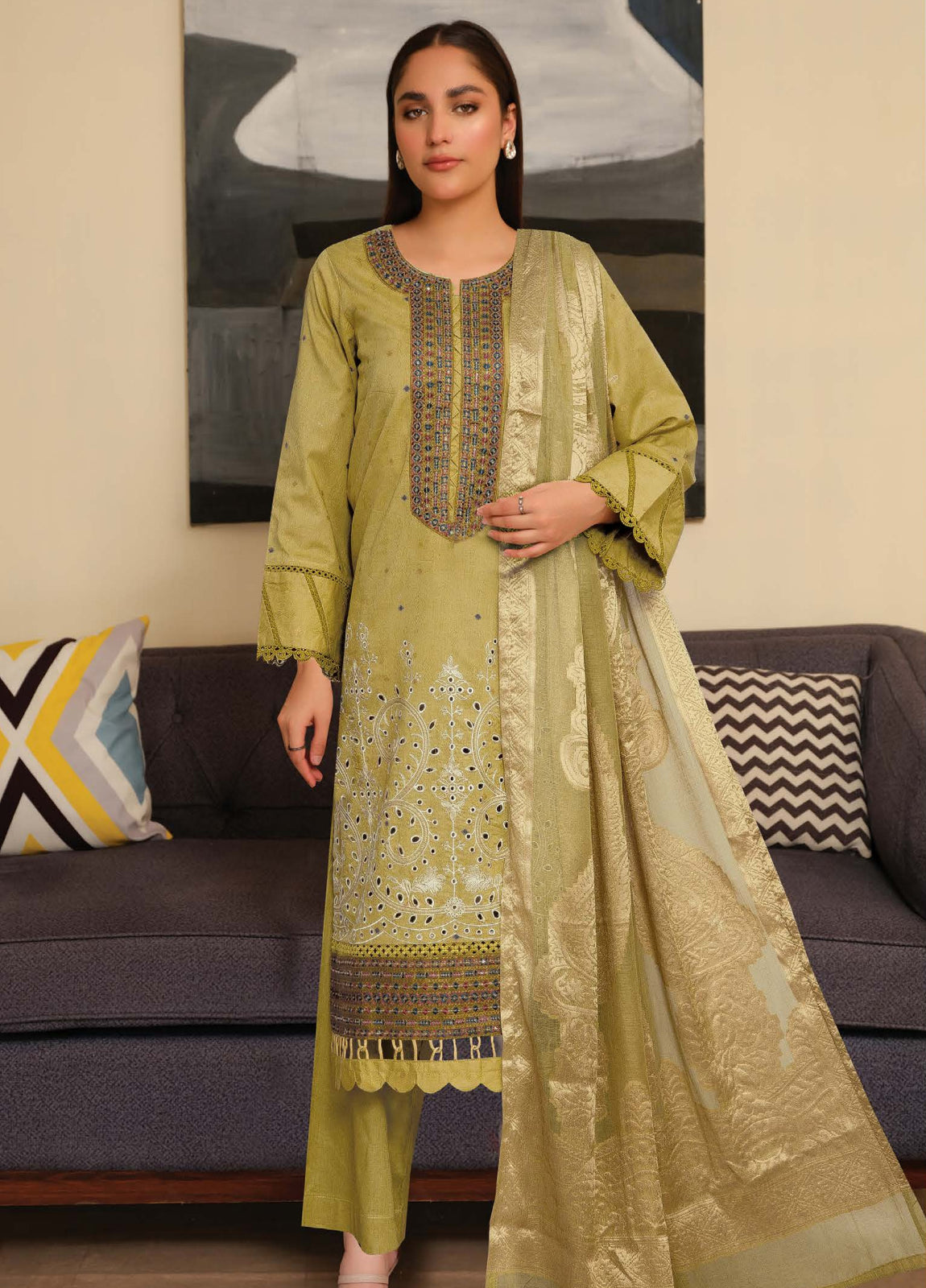 Feeha by Johra Embroidered Jaquard Lawn Unstitched 3Pcs