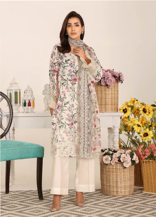 Nawal By Johra Chikankari Printed Lawn Unstitched 3Pcs