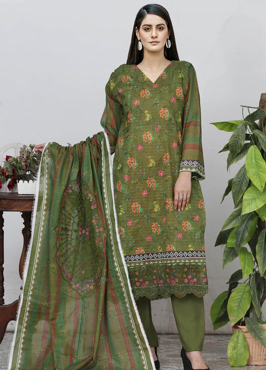Sui Dhaga Embroidered Printed Lawn Unstitched 3pcs