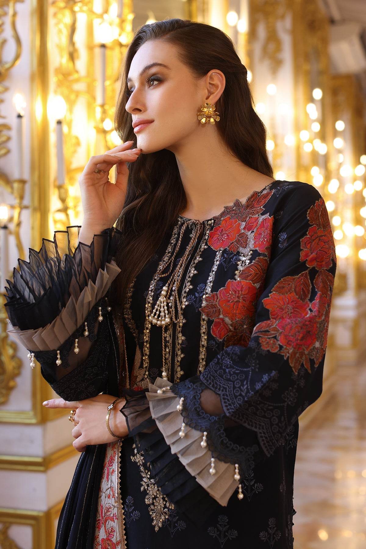 Tabeer By Charizma Embroidered Premium Chiffli Lawn Eid Edition Unstitched 3pcs - Jotey