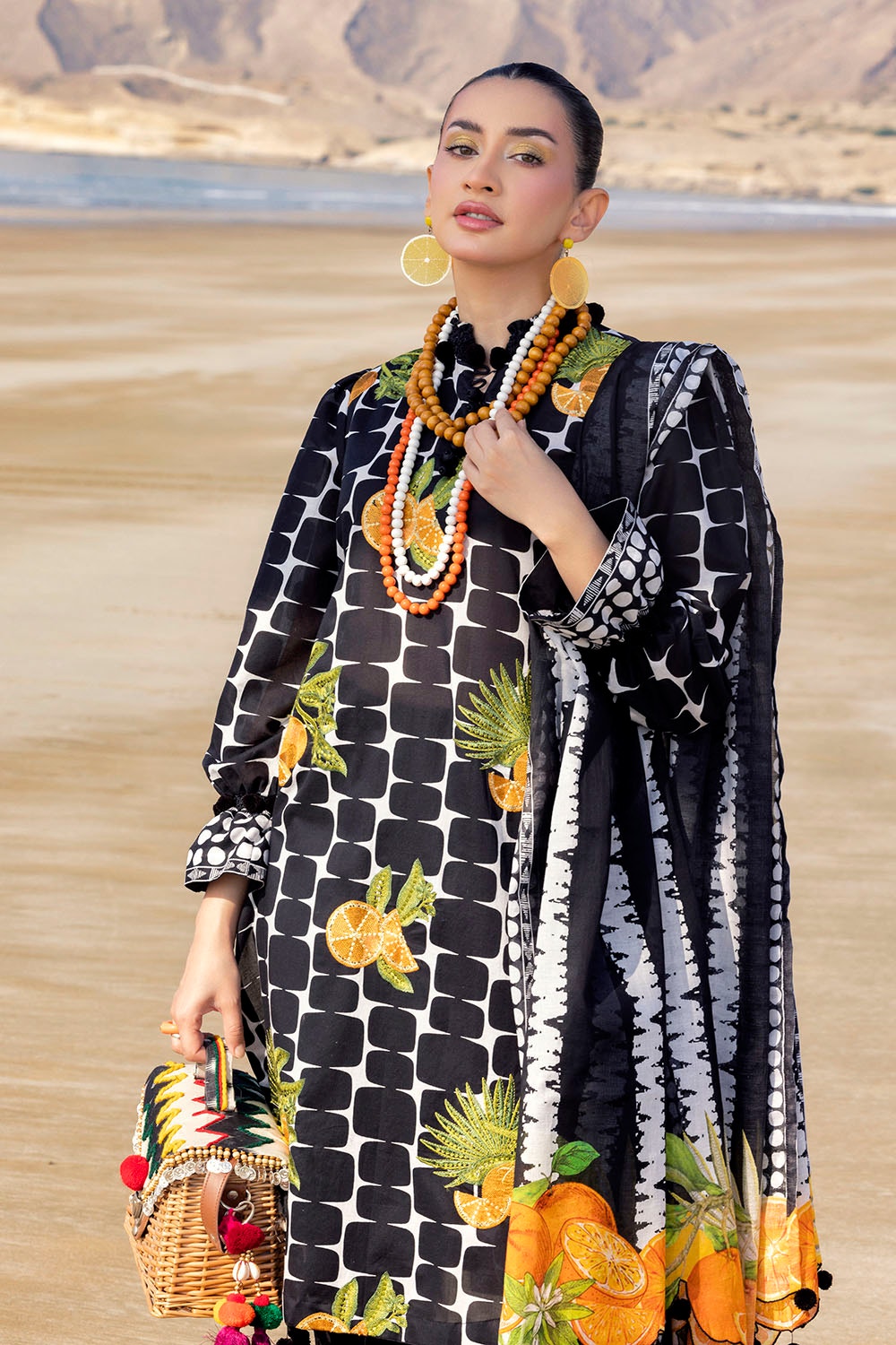 Tangerine By Gul Ahmed Embroidered Printed Summer Lawn'25 Unstitched 3pcs