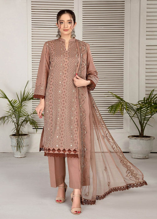 Sherine By Anaya Hoor Embroidered Lawn Unstitched 3pcs - Jotey