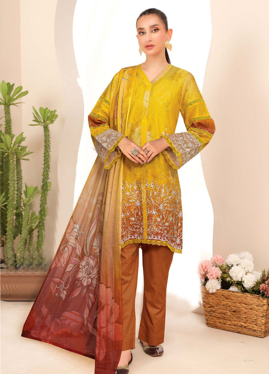 Wisam by Johra Chikankari Embroidered Printed Bana Dora Lawn Unstitched 3Pcs