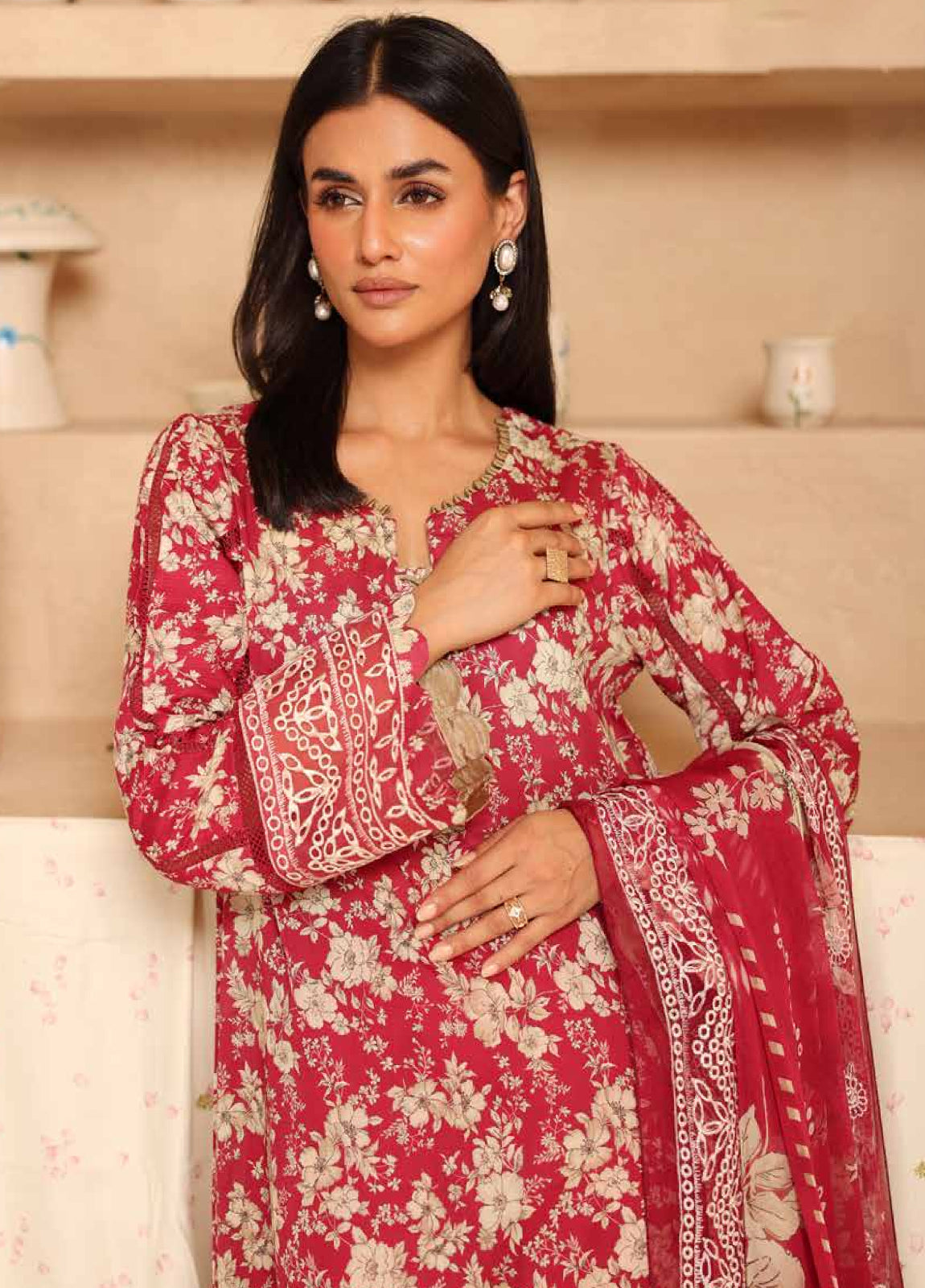 Aleeha by Johra Embroidered Chikankari + Printed Lawn Unstitched 3Pcs