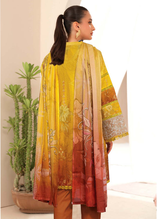 Wisam by Johra Chikankari Embroidered Printed Bana Dora Lawn Unstitched 3Pcs